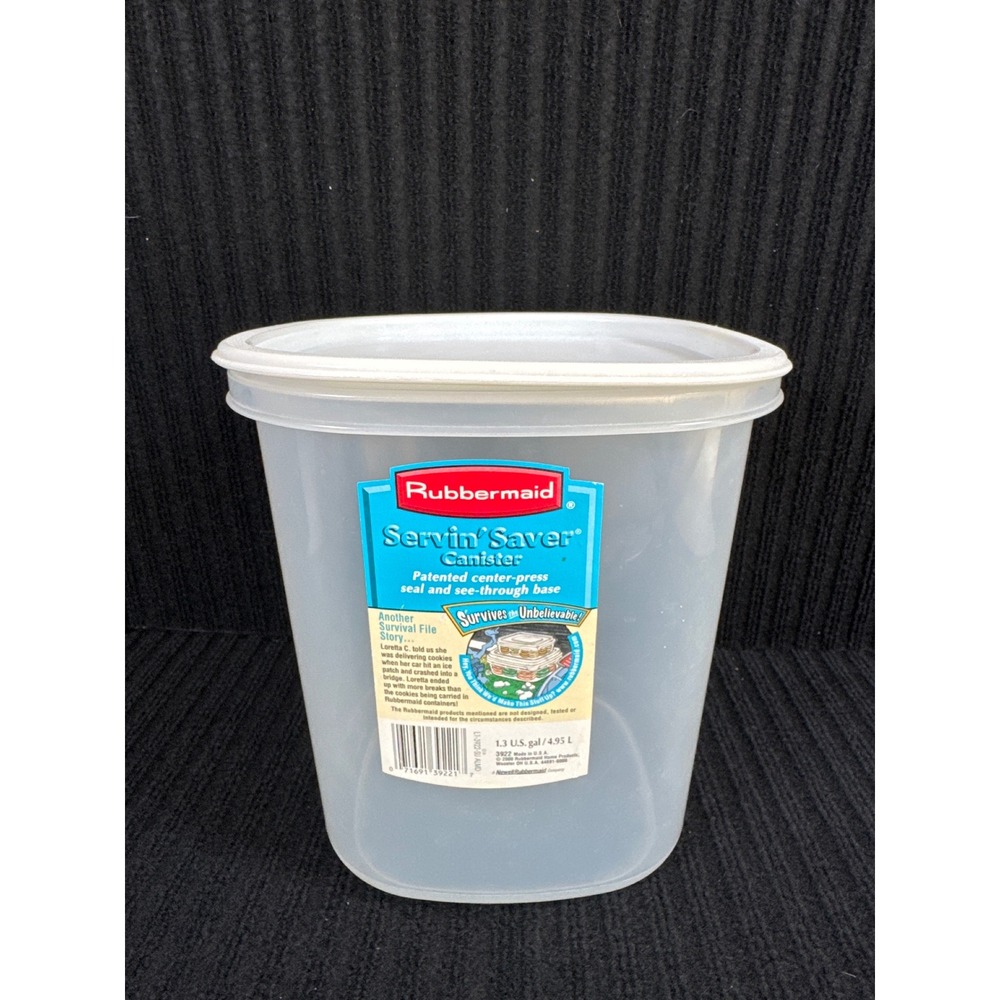 NEW Rubbermaid Servin' Saver Canister #7 21 Cups 5.0 Container White Lid